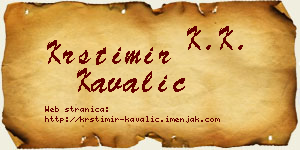 Krstimir Kavalić vizit kartica